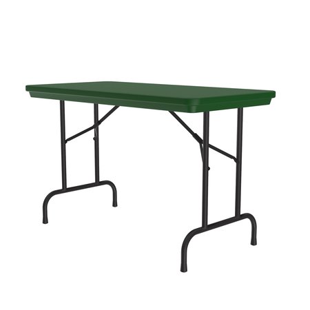 CORRELL Rectangle Heavy Duty Commerical Plastic Folding Table, 24" W, 48" L, 29" H, Blow Molded Plastic Top R2448-29